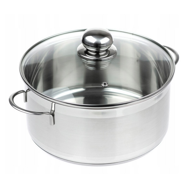 Garnek stalowy 5,2L 24cm, indukcja, z pokrywką - SSW CITY
